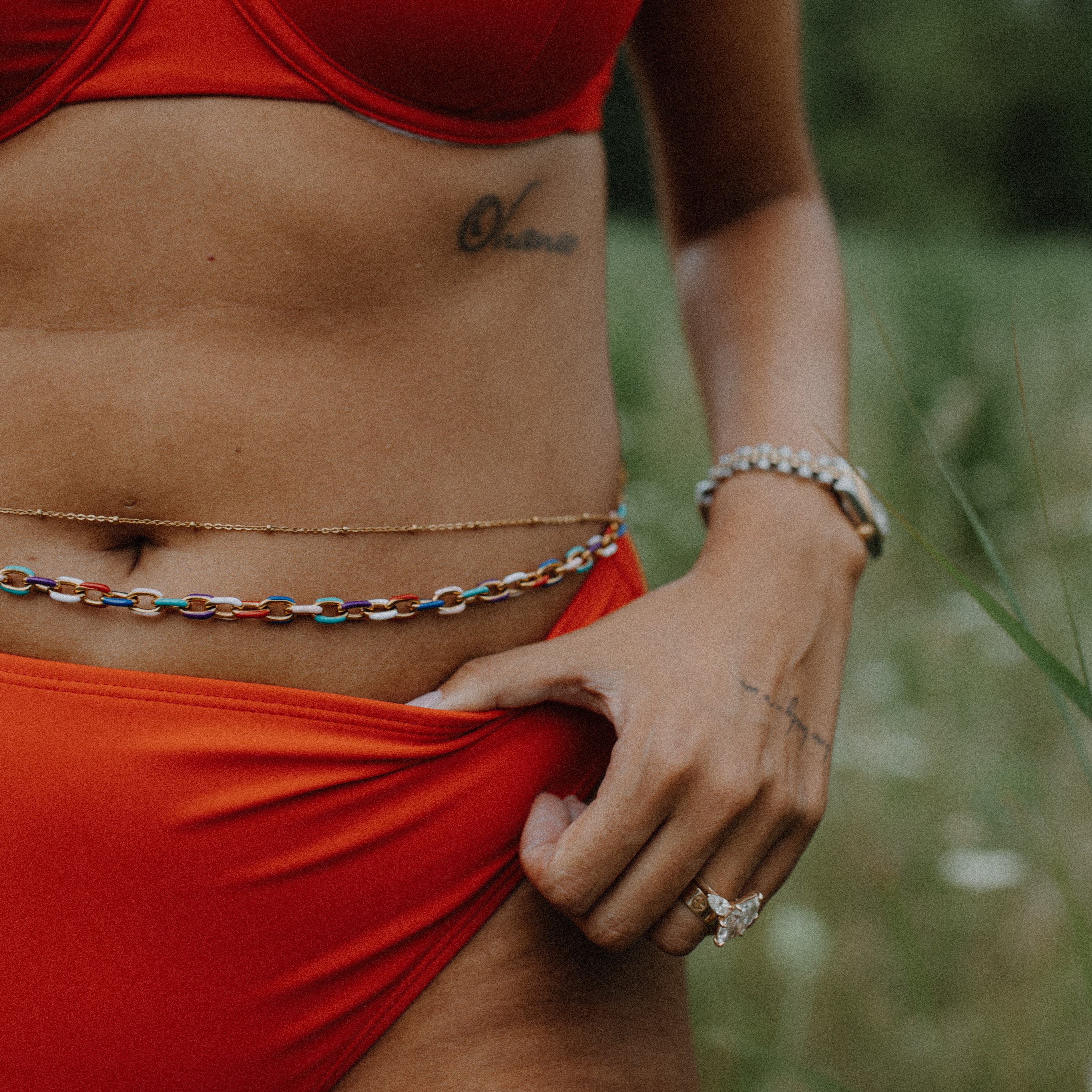 Multicolor Double Belly Chain