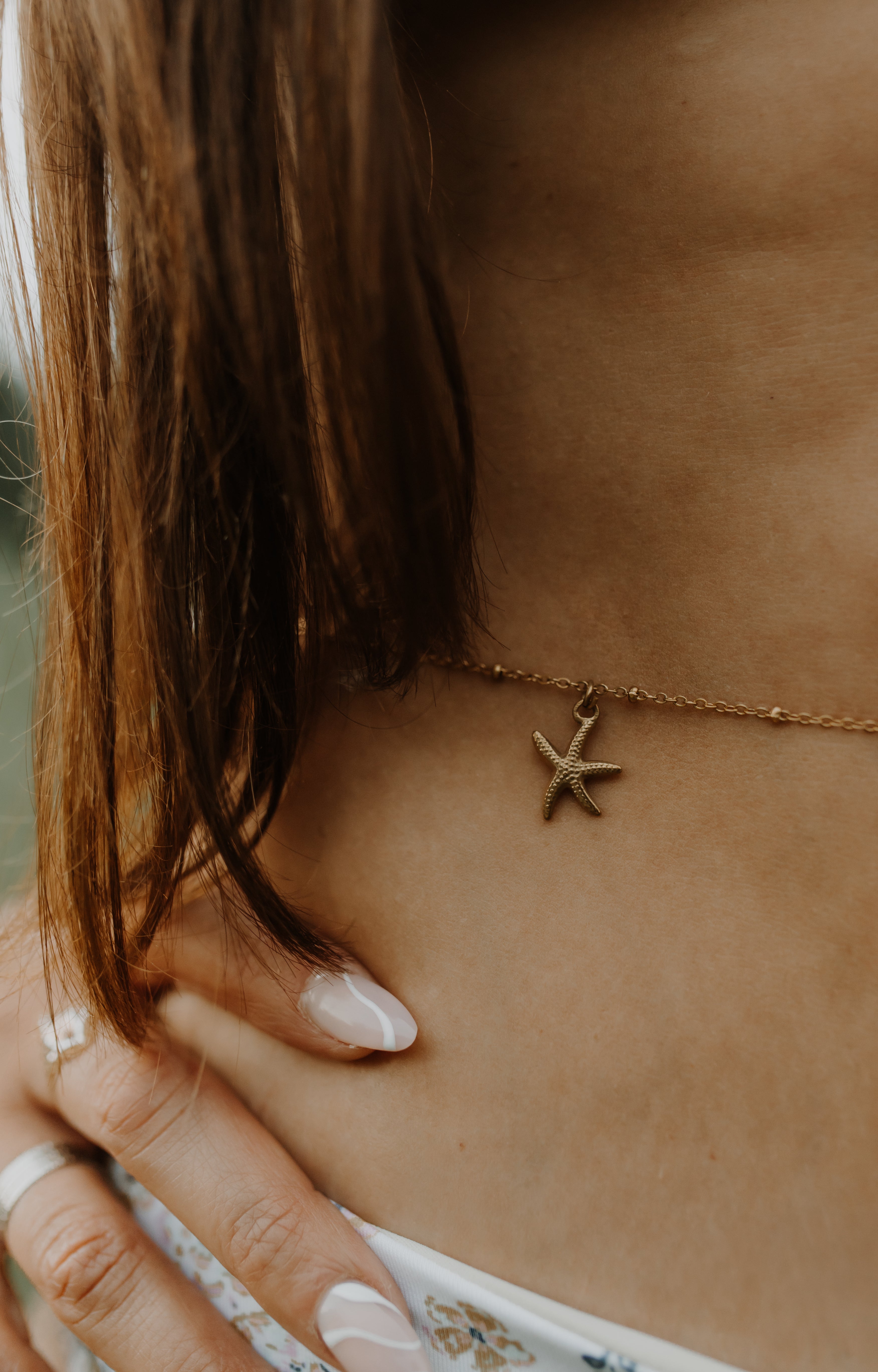Gold Starfish & Pearl Belly Chain